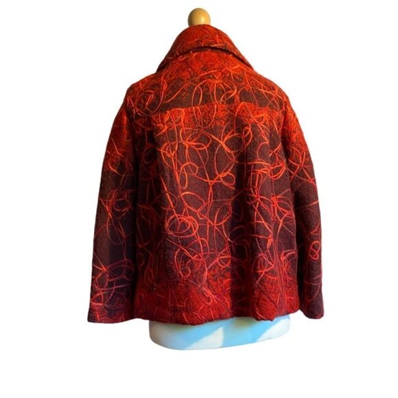 Vintage PIAZZA SEMPIONE Wool Orang Print Jacket Size IT 42 New 0203 - Picture 4 of 11